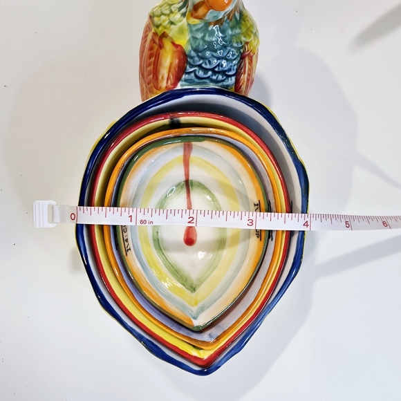 Pier 1 Imports Peacock 4 Piece Measuring Cup Set 1/4 to 1 Cup - Picture 5 of 16